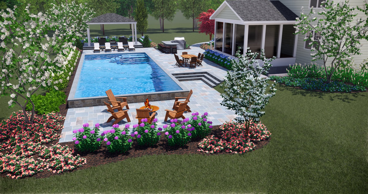 3D landscape and pool design