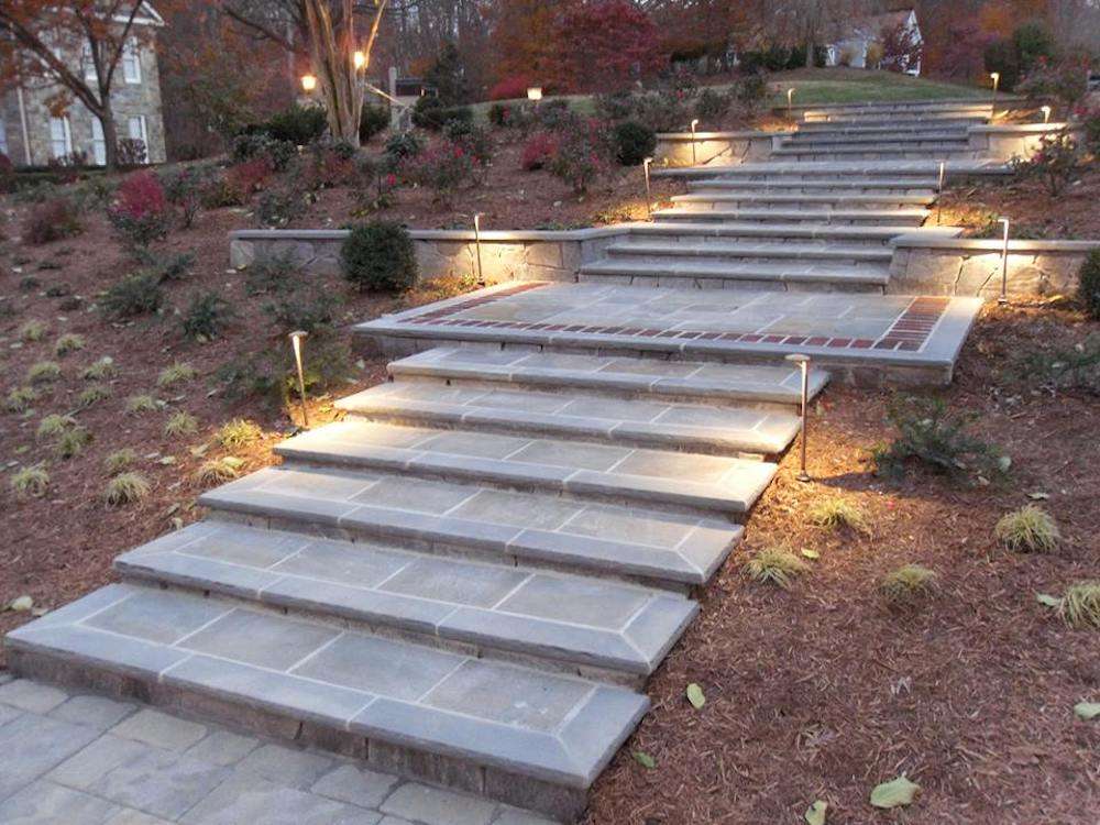 landscape steps on slope