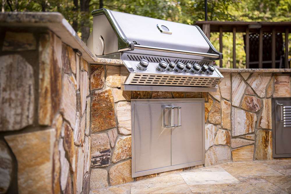 natural stone outdoor kitchen