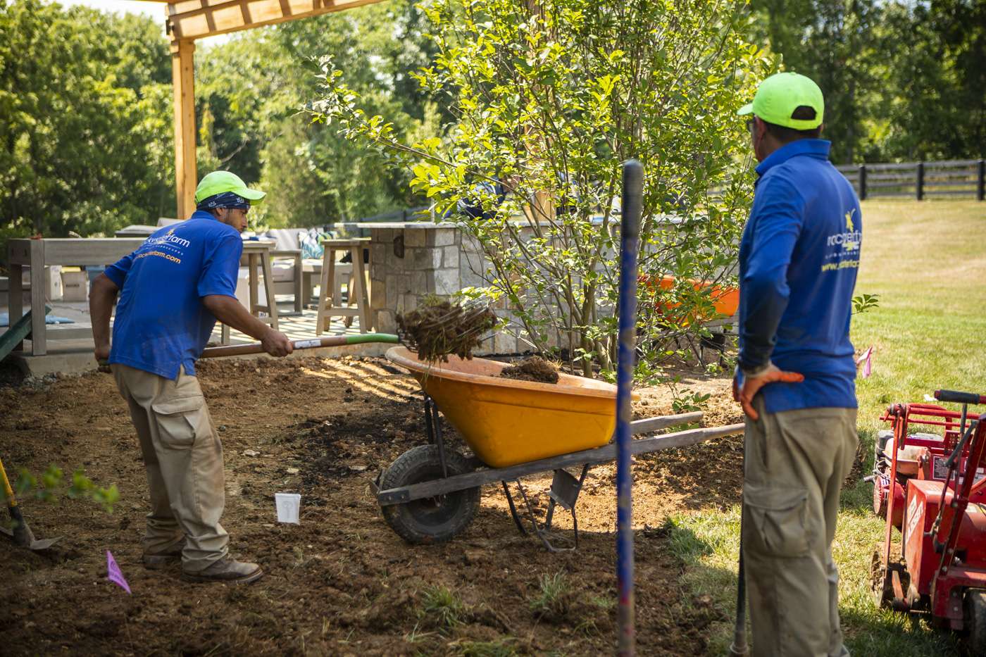 Rock Water Farm landscape construction crew