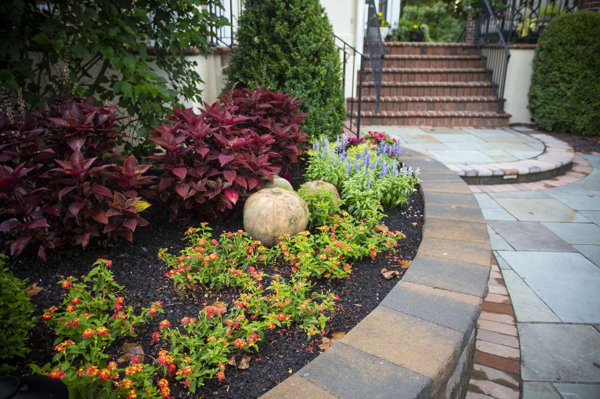 mulch in raised landscape bed