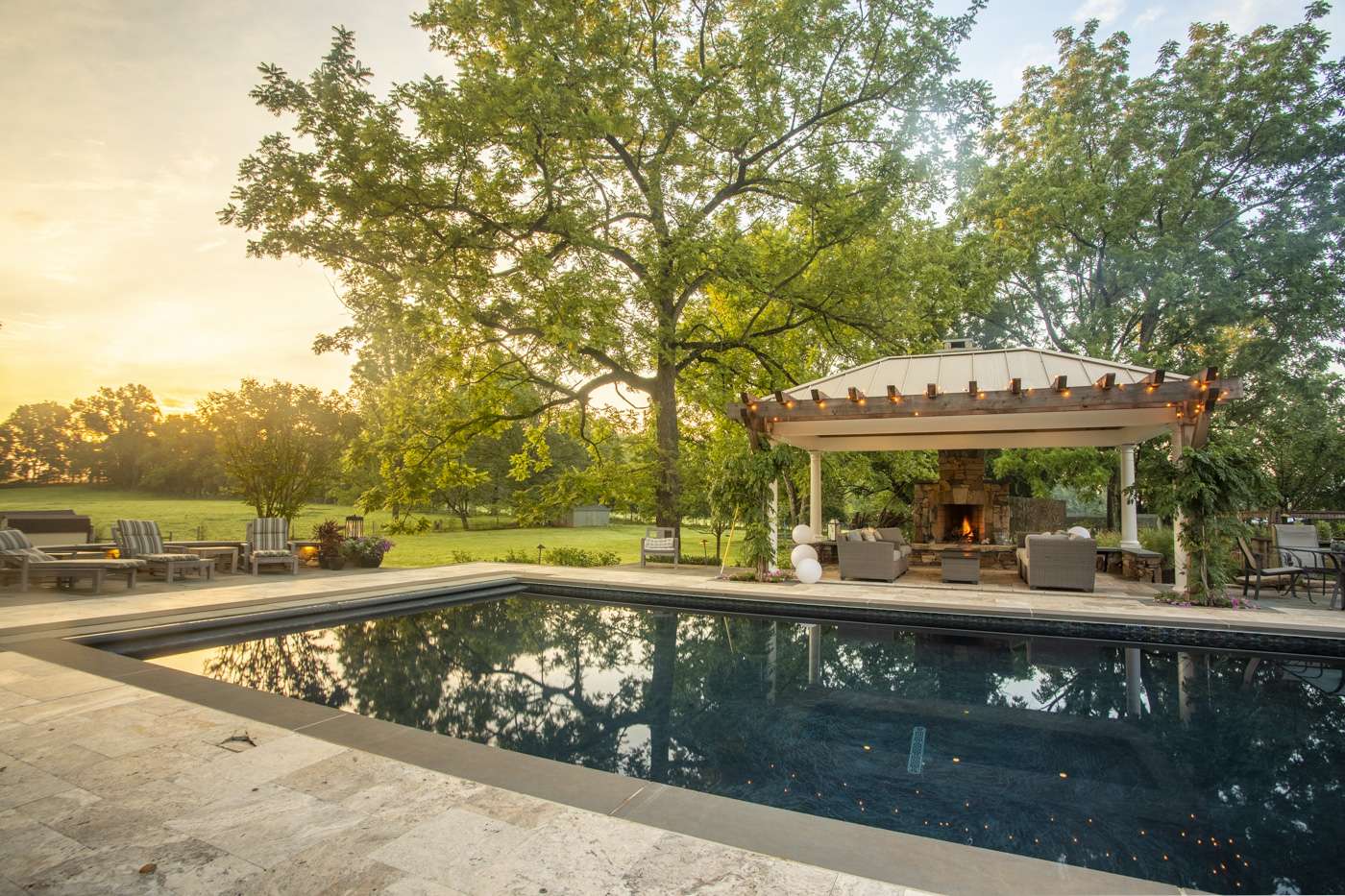 pool and pool pergola in Virginia