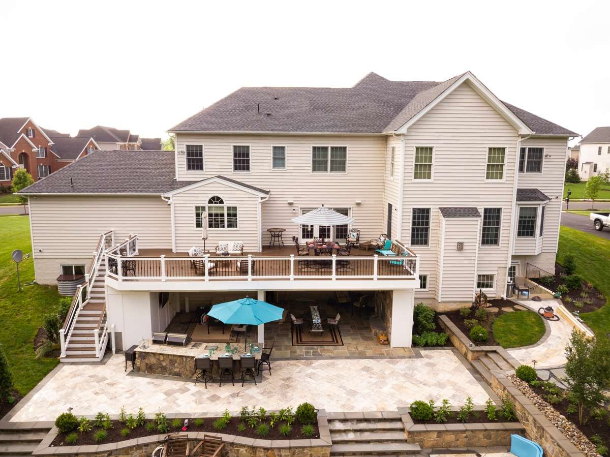 deck with patio and outdoor kitchen