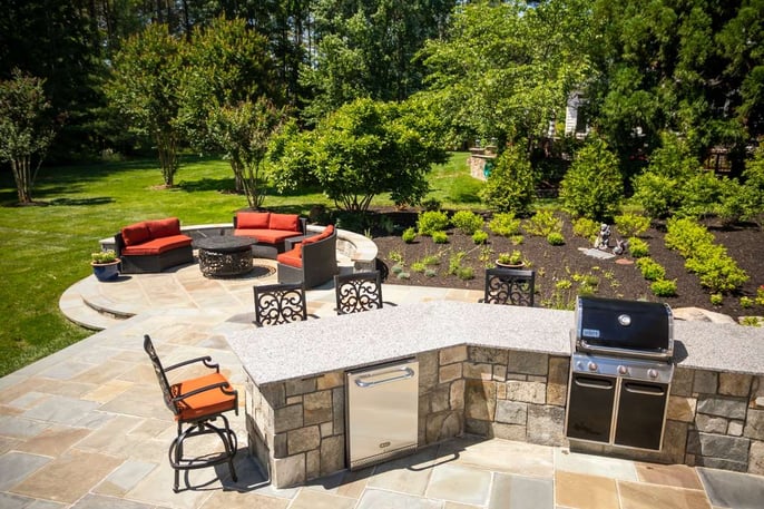 outdoor kitchen and patio