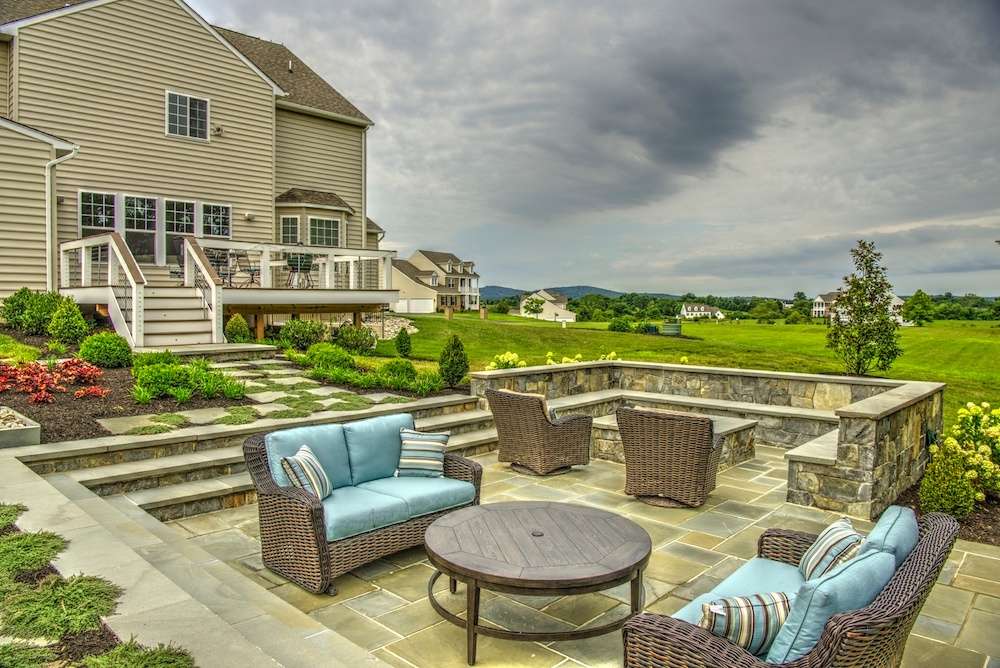 landscape steps around patio