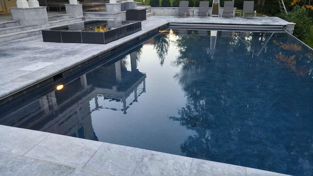 natural stone pool patio