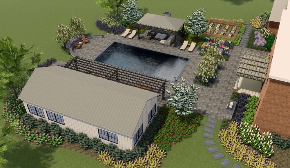 landscape design 3D rendering in Warrenton, VA