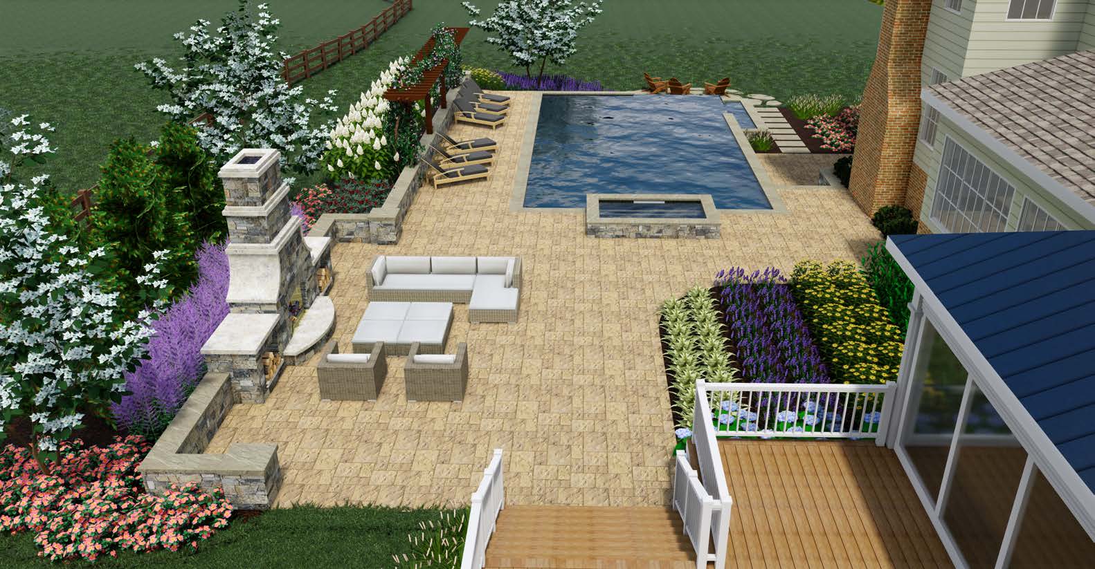 landscape design 3D rendering by Rock Water Farm