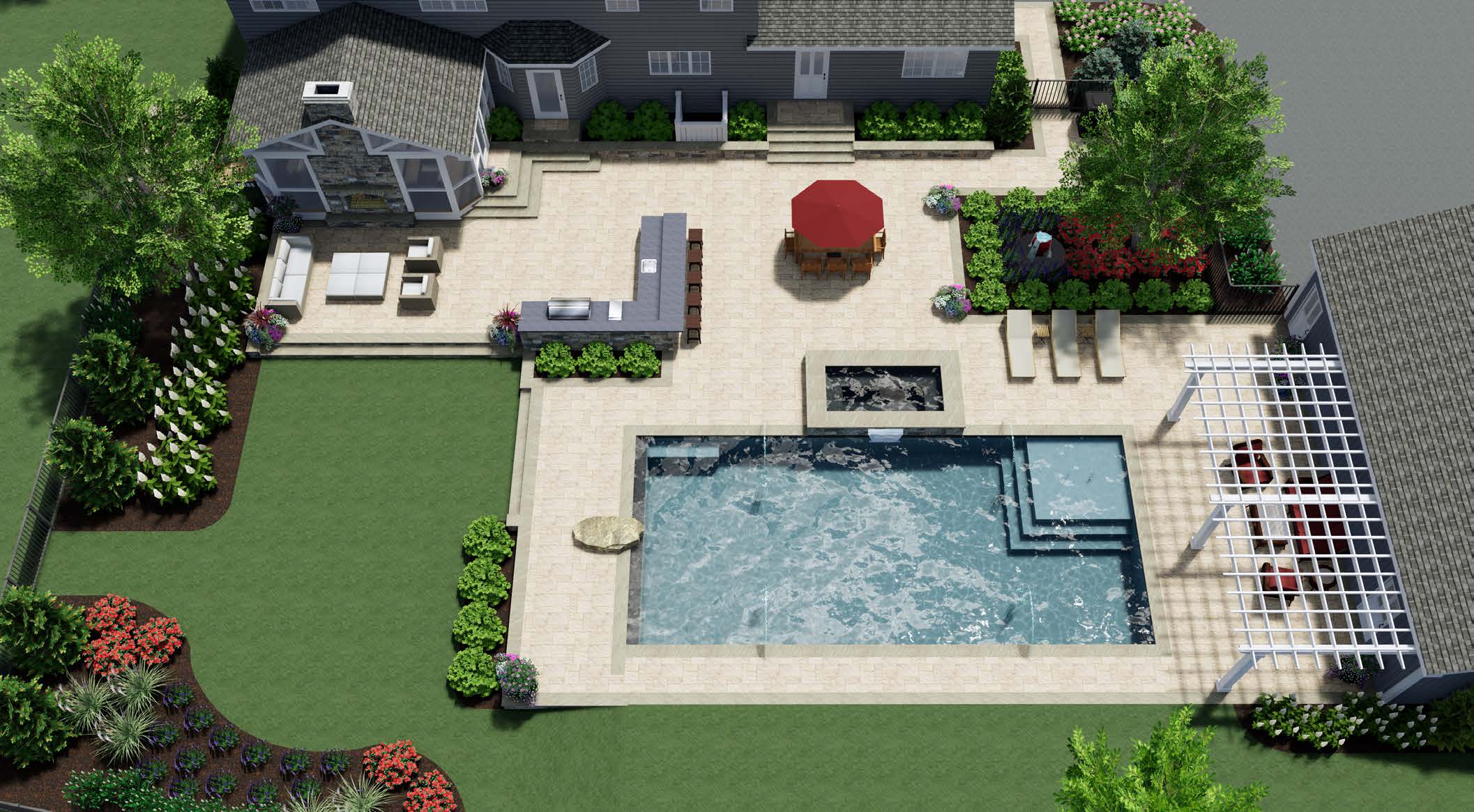 3d pool and landscape design