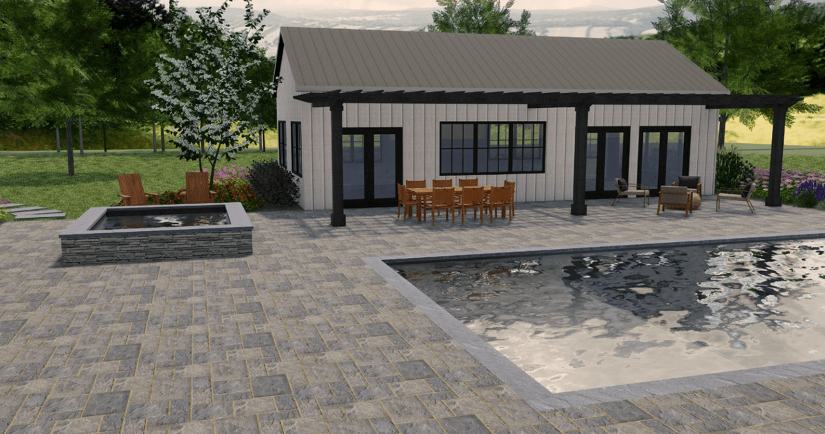 3d landscape design plan with pool