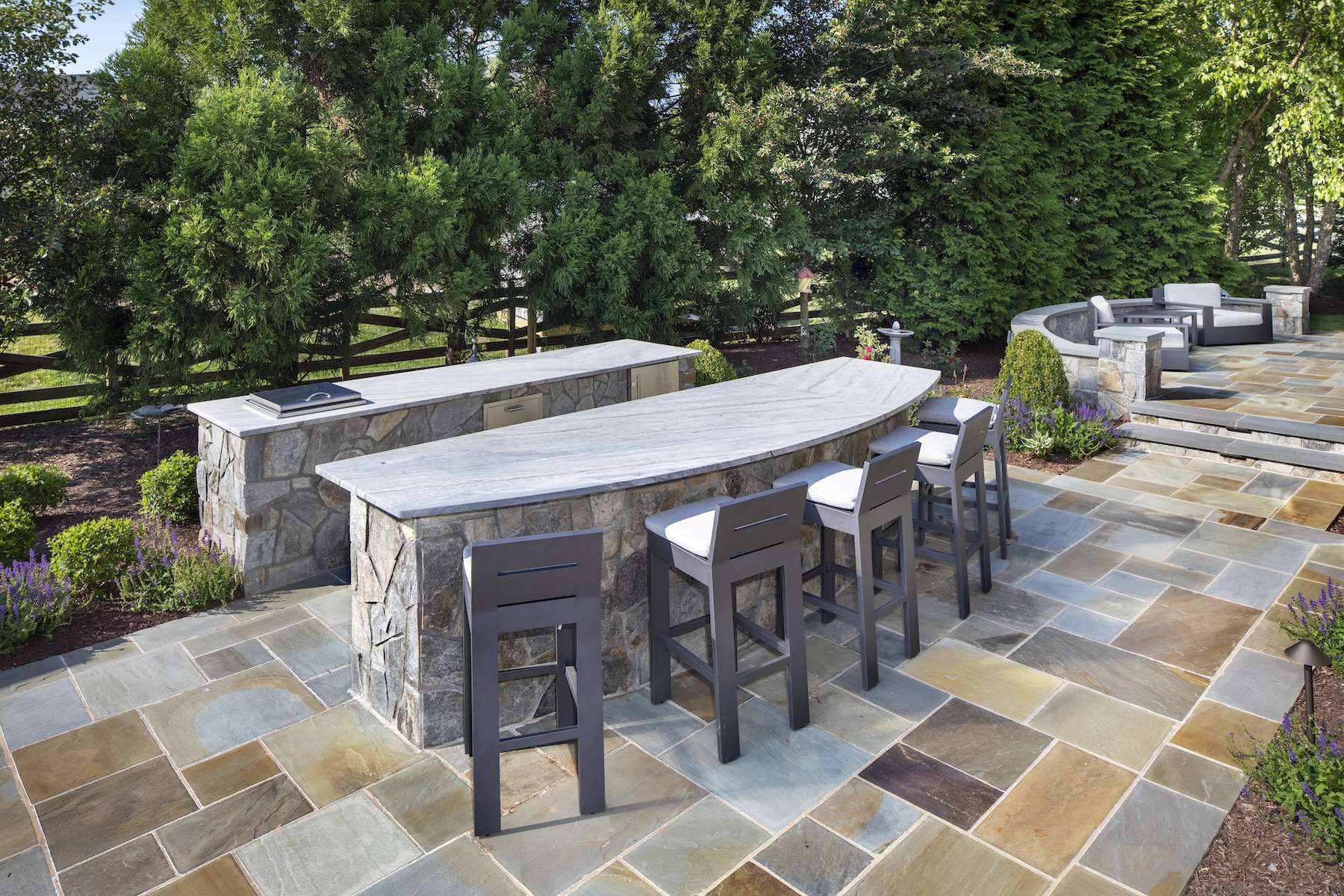 outdoor kitchen in Leesburg, VA designed by Rock Water Farm