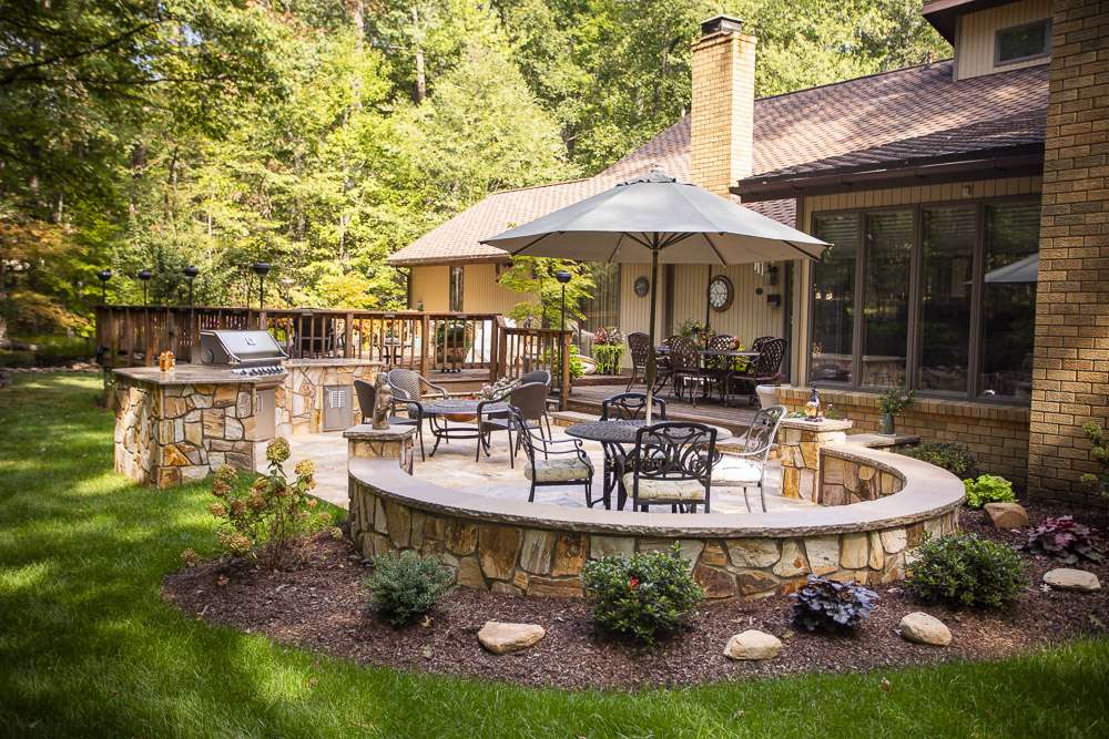 patio with outdoor kitchen in Great Falls, VA