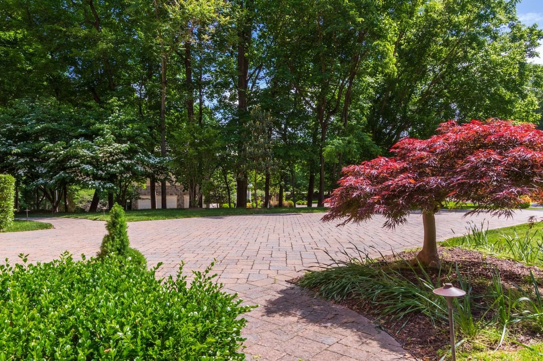 paver driveway and plantings in Northern Virginia