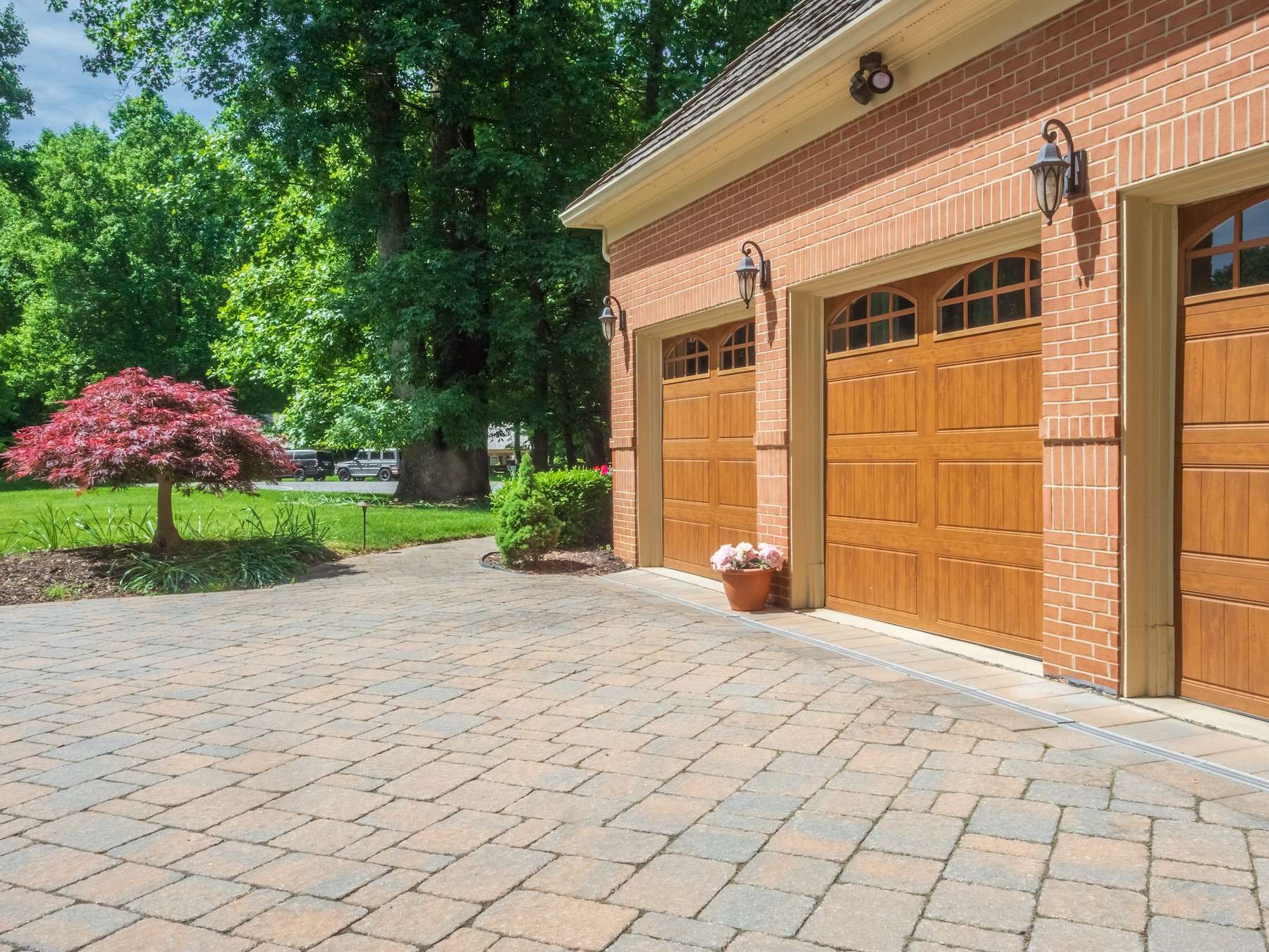 Paver driveway and garage