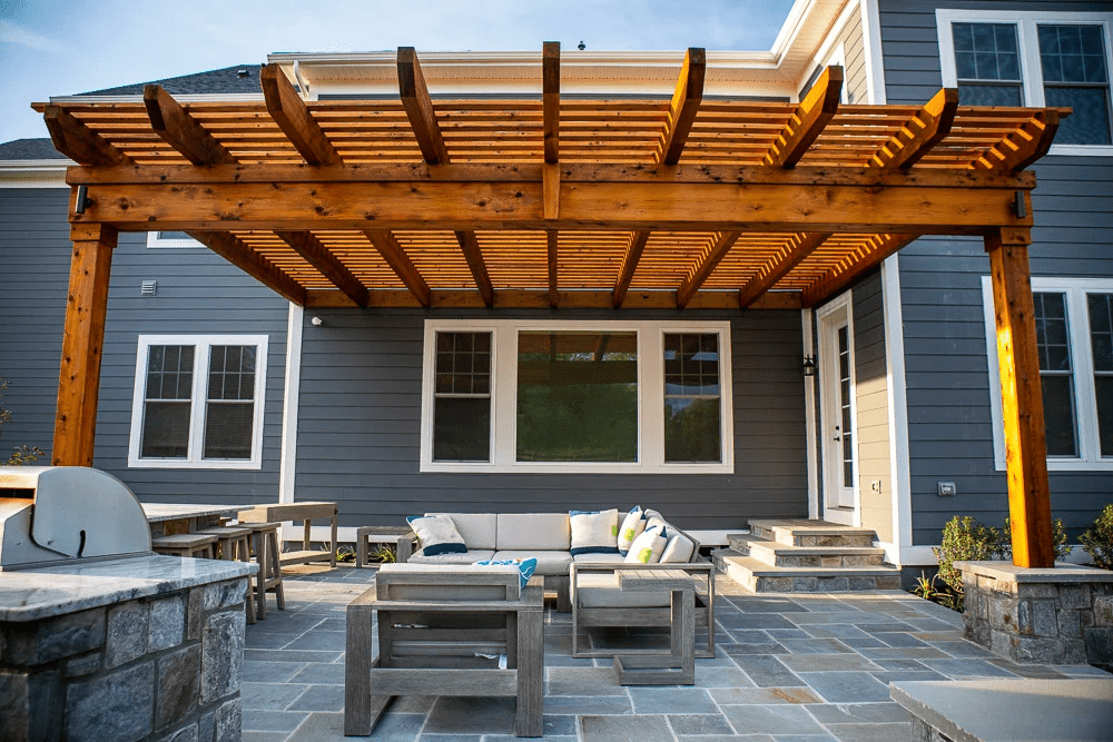 pergola over patio landscape design