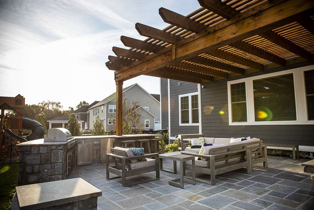 patio and pergola built by Rock Water Farm in Willowsford, VA