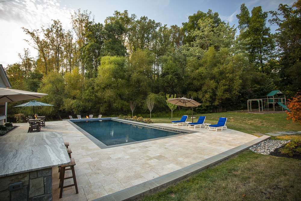 pool patio with natural stone