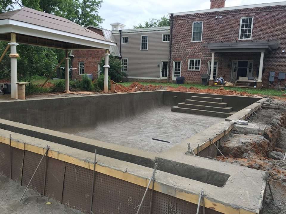 Backyard pool construction