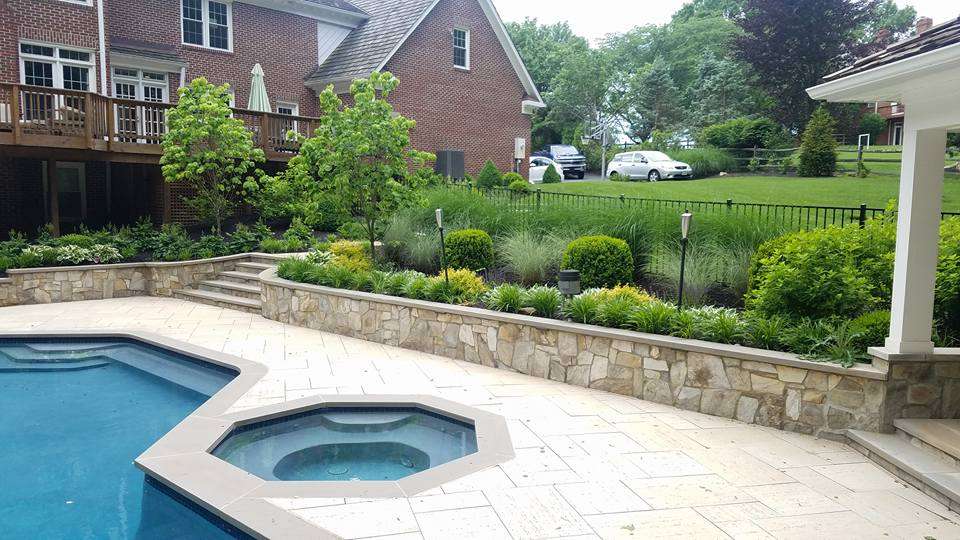 Plantings around pool