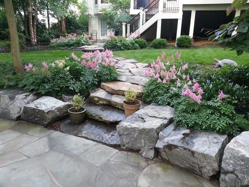 Stone patio steps