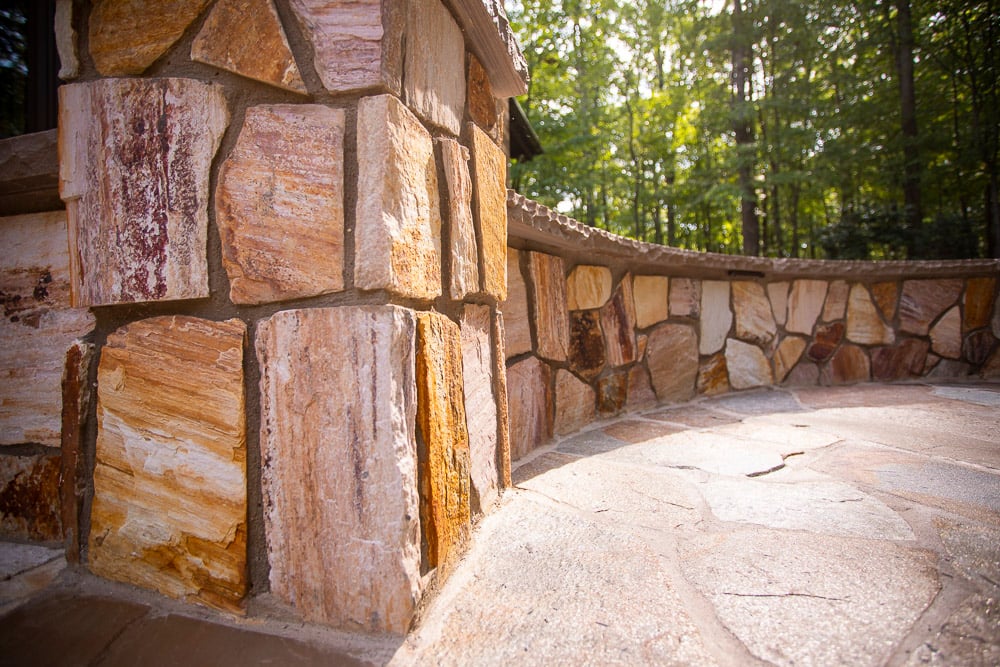 natural stone seat wall