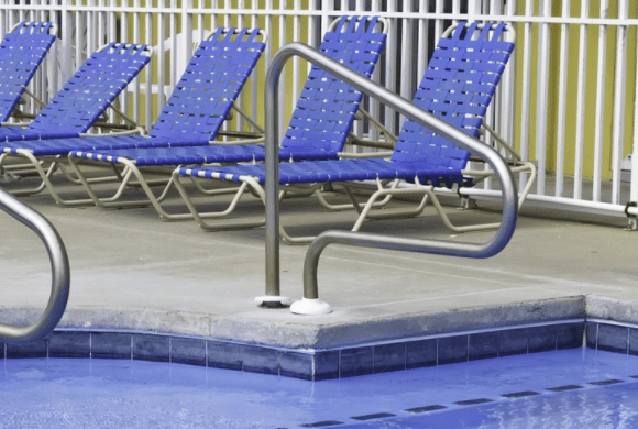 Pool with concrete patio