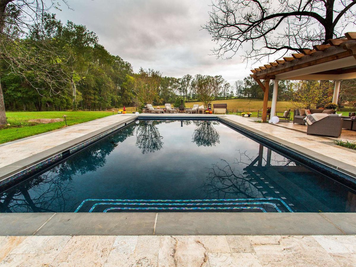 pool with black plaster pool material