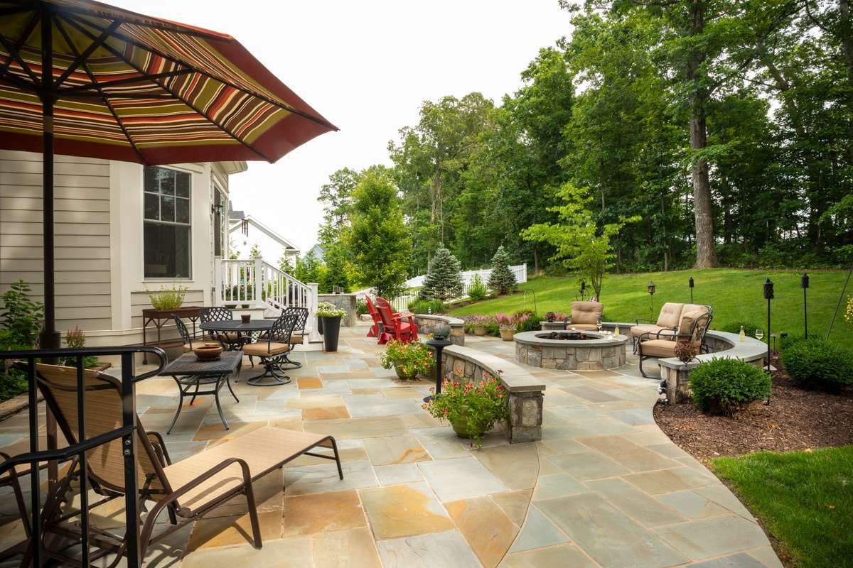 patio made with natural stone in Ashburn, VA