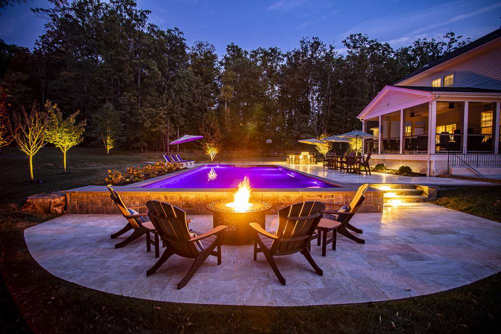 fire pit near pool