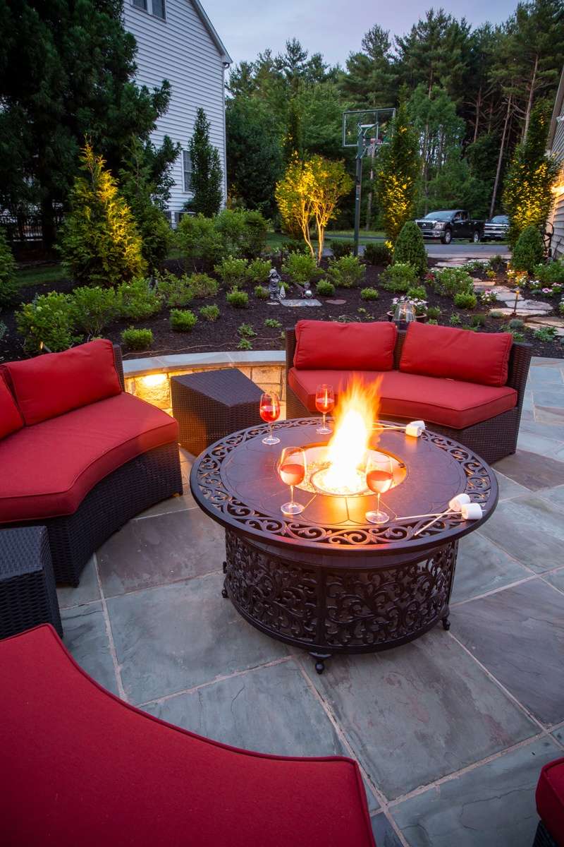 patio fire pit lighting