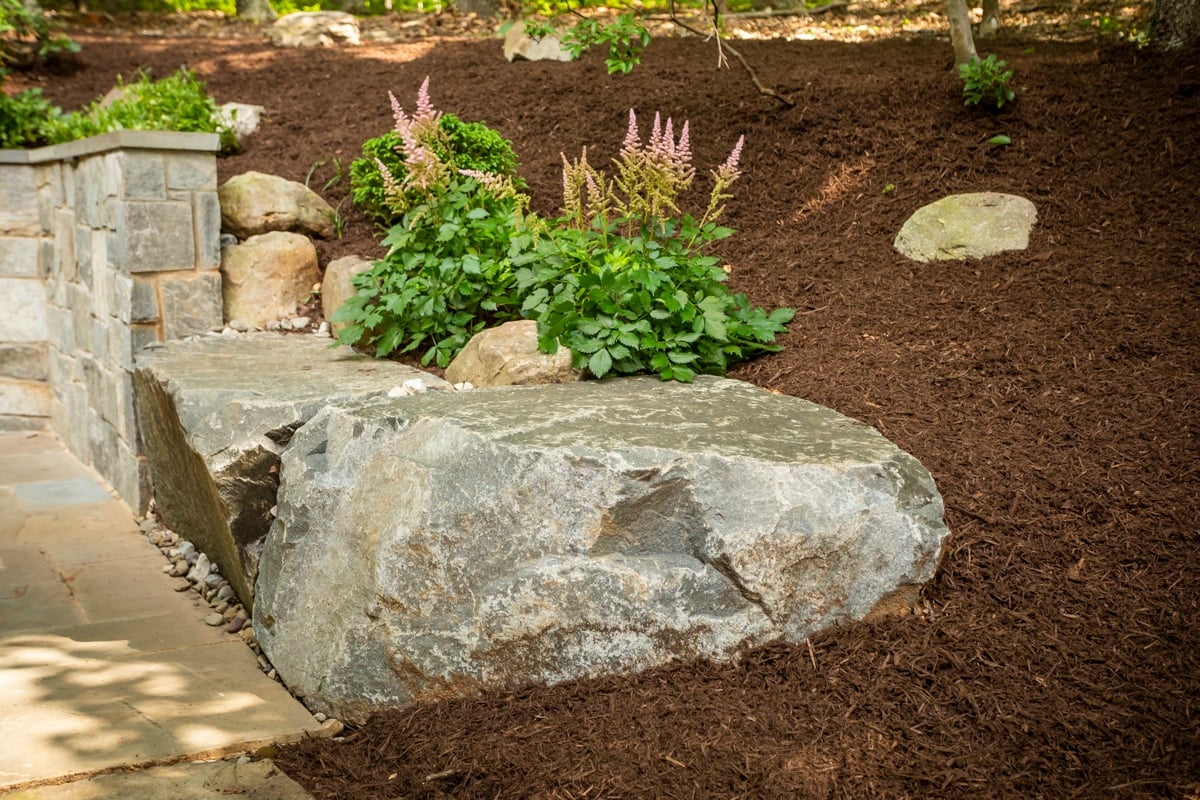 sloped hill with boulders